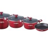 Set Cookware de Teflon 7 Piezas Hausberg HB-H760RS Set Cookware de Teflon 7 Piezas Hausberg HB-H760RS