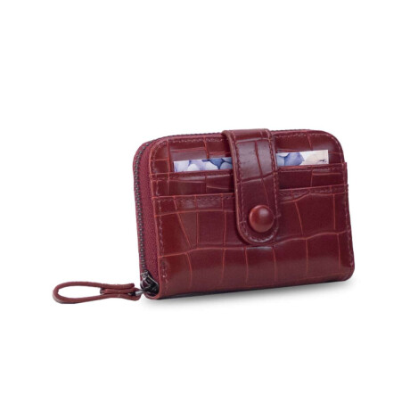 Tarjetero Irina Croco Bordeaux