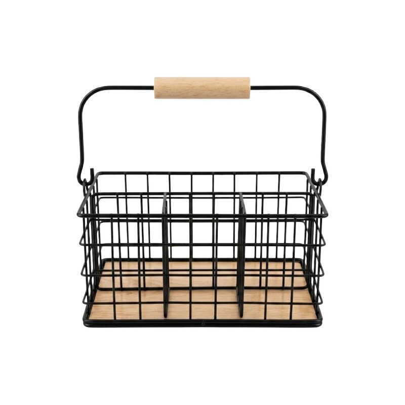 ORG METAL NEGRO C/DIVISIONES 23X16X12CM Unica