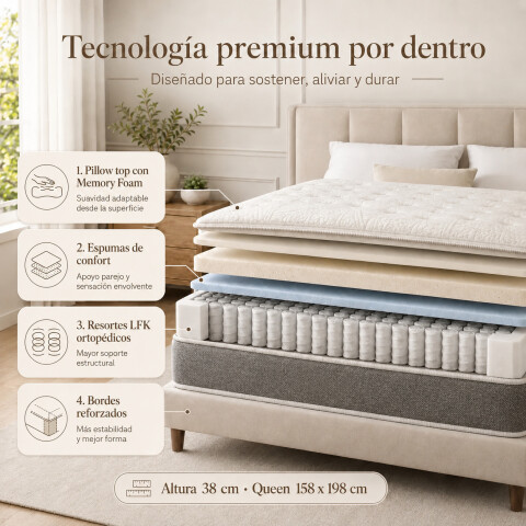 Colchón Queen Austin Espuma Premium Colchón Queen Austin Espuma Premium