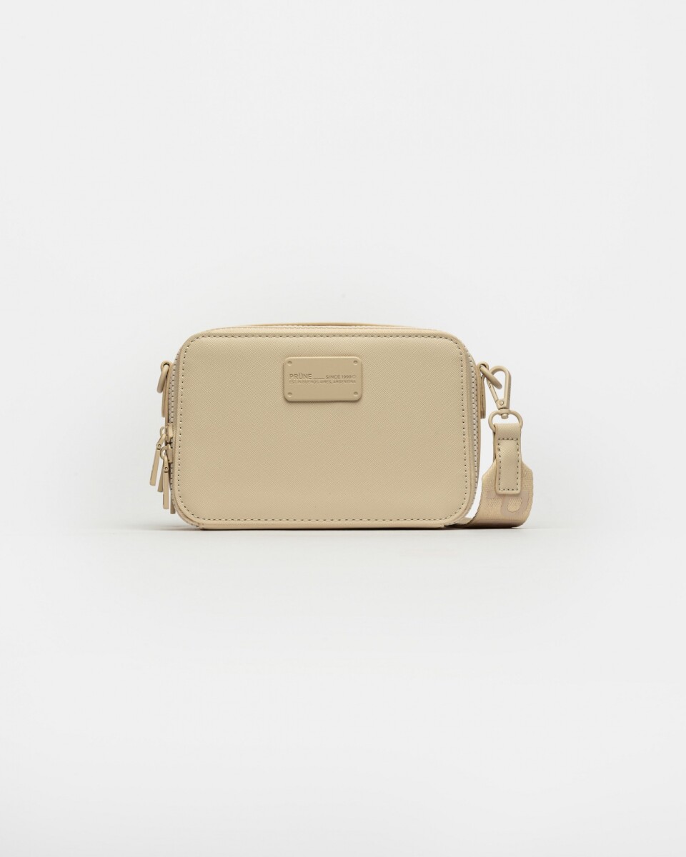 Bandolera New Penny en efecto cuero zaffiano - Crudo 