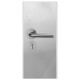 Puerta Desarmada Interior en MDF con Marco y Cerradura Lumax Blanca tramada Herraje Plateado