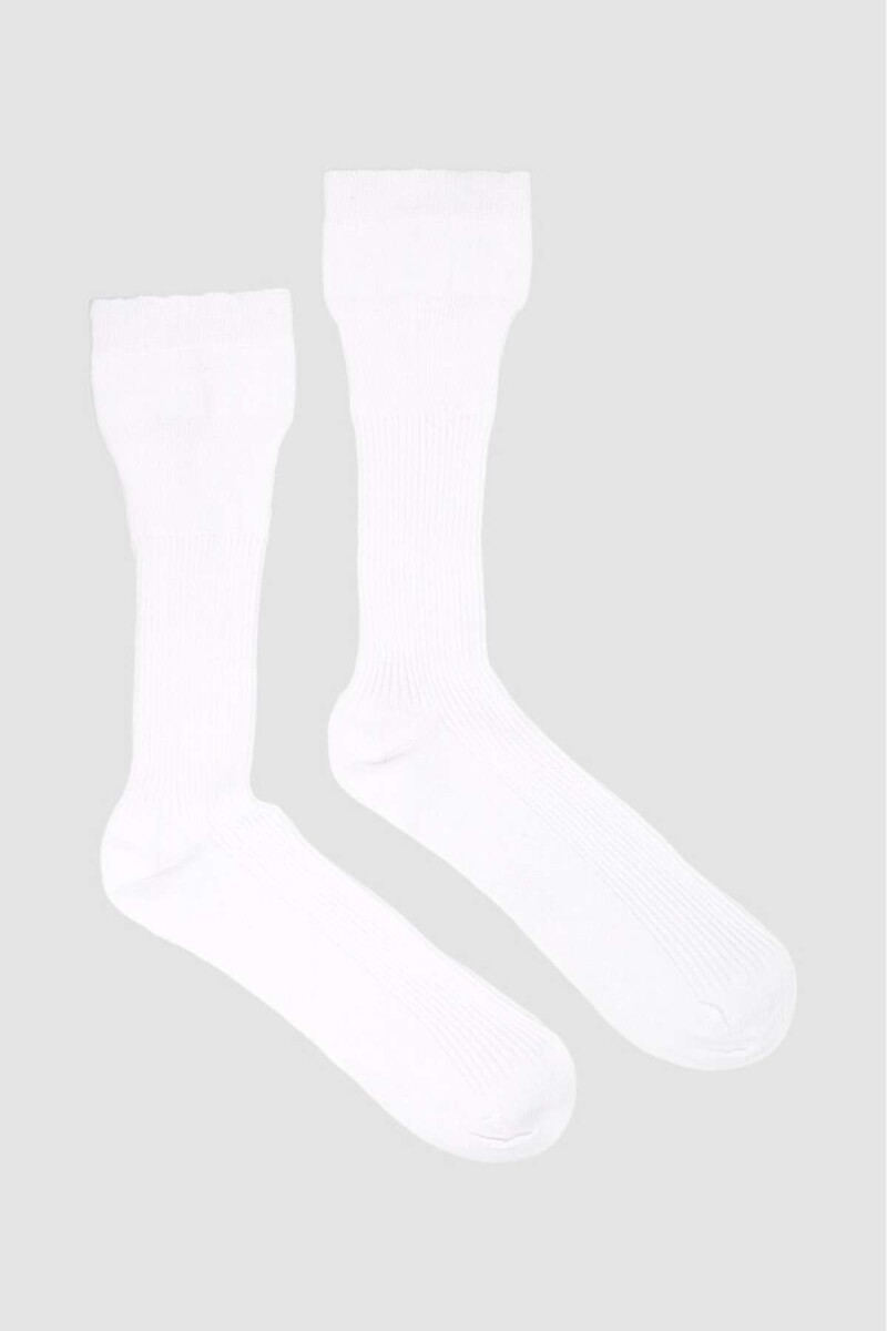 Medias compresion controlada algodon hombre - Blanco 