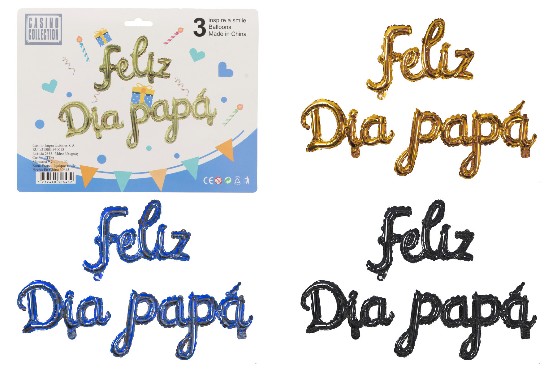 Set de globo para Helio Feliz Dia Papà 