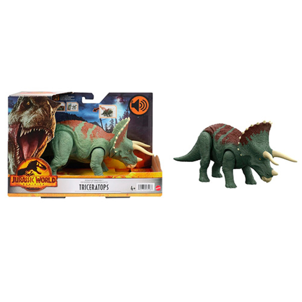Dinosaurio Jurassic World Triceratops Ruge y Ataca - 001 