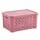 Caja Canasto Organizador Rattan c/ Tapa Paramount 51x35x21Cm Rosa