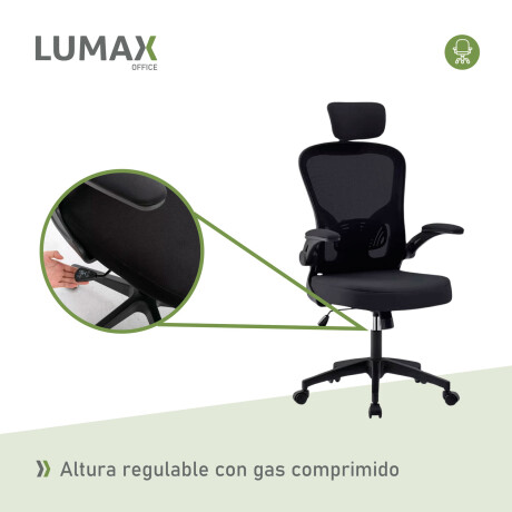 Silla Oficina Tyne Ergonomica Giratoria con Apoyacabezas Negro