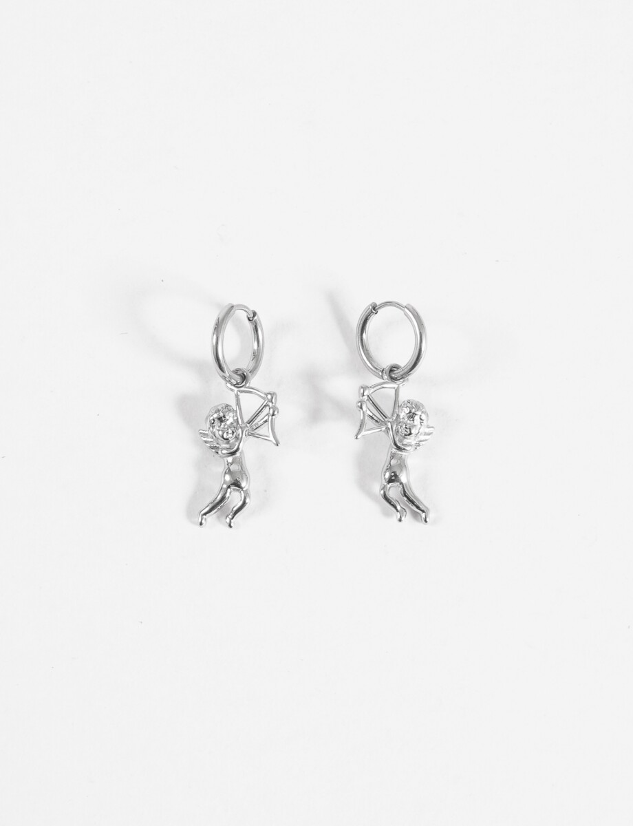Aros dije angelito acero - plateado 