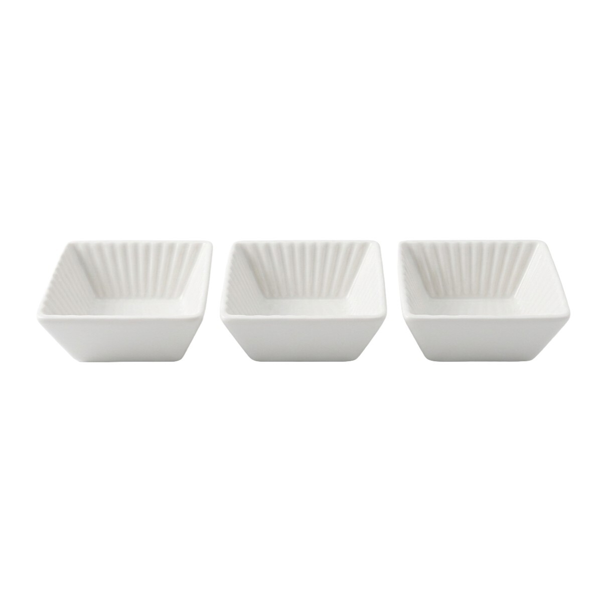 SET SALSERA CUAD CERAMICA BLANCA 10CM 3PZAS 