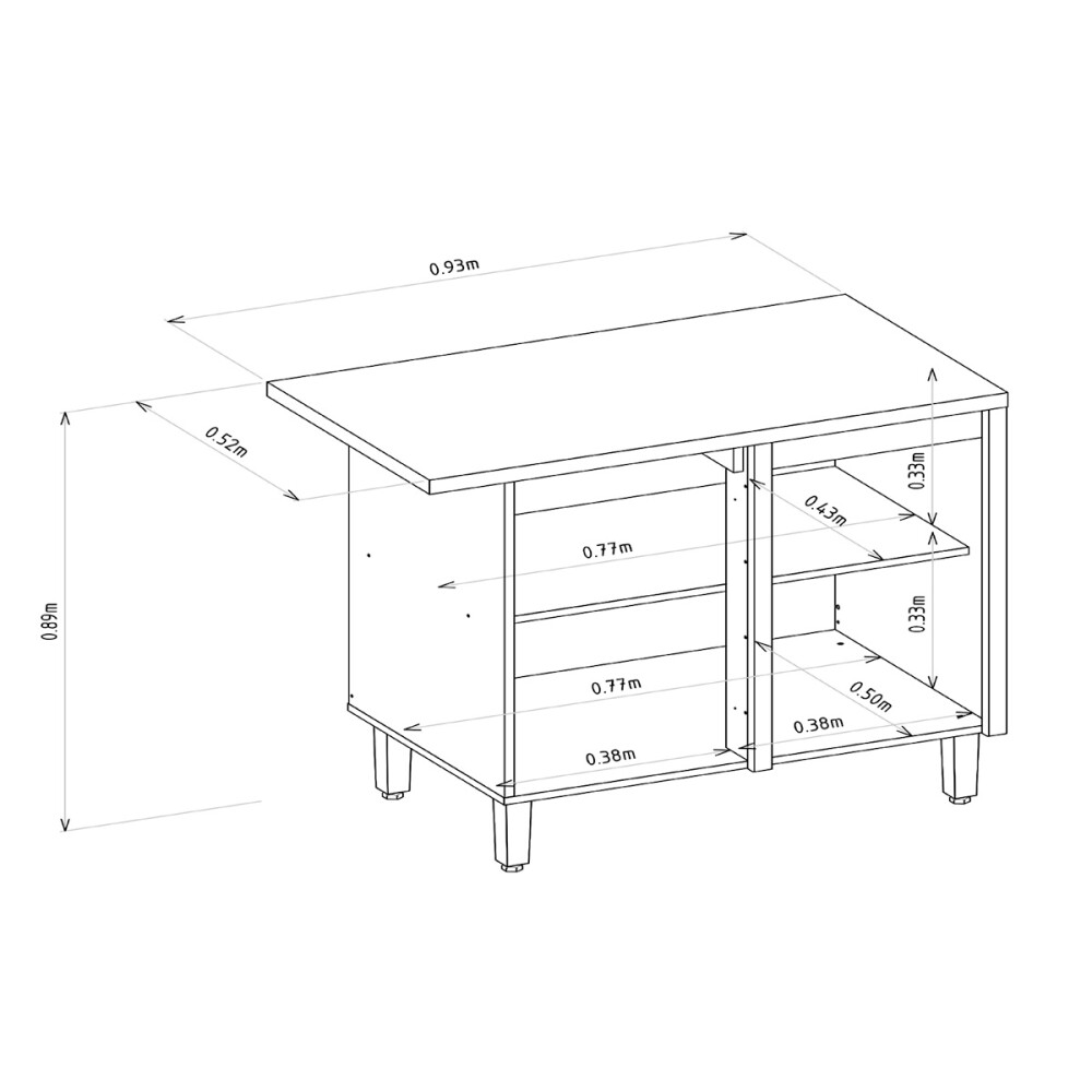 MODULO BAJO ESQUINERO 0.93M modelo ALLURE Modulo Bajo Esquinero 0.93m Modelo Allure