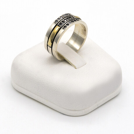 Anillo de plata 925 y double en oro 18 ktes con circonias. Anillo de plata 925 y double en oro 18 ktes con circonias.