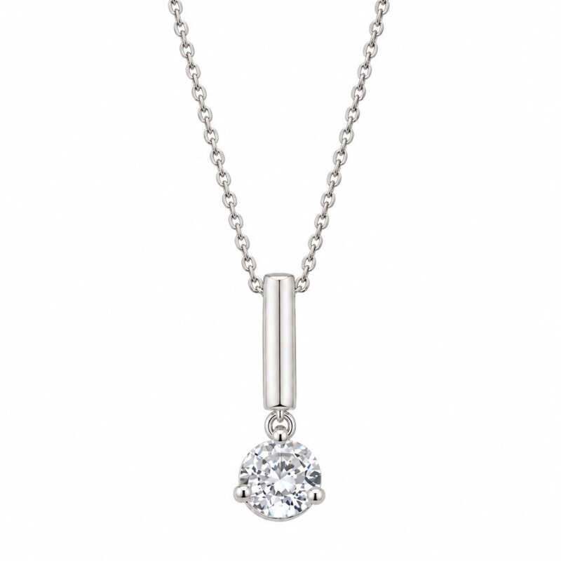 Cadena y colgante barra con zirconia Cadena y colgante barra con zirconia