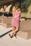 Rombo Raphia Skirt Chicle