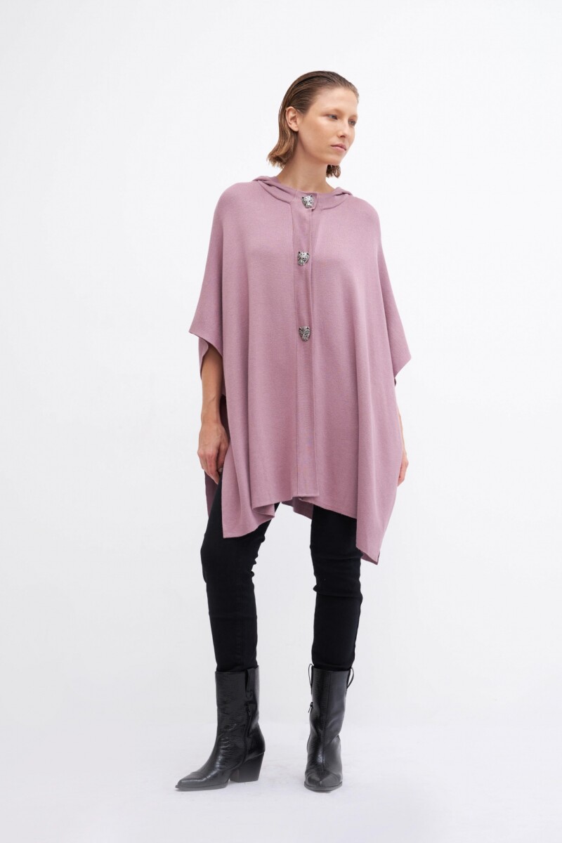 Capa con capucha rosa viejo