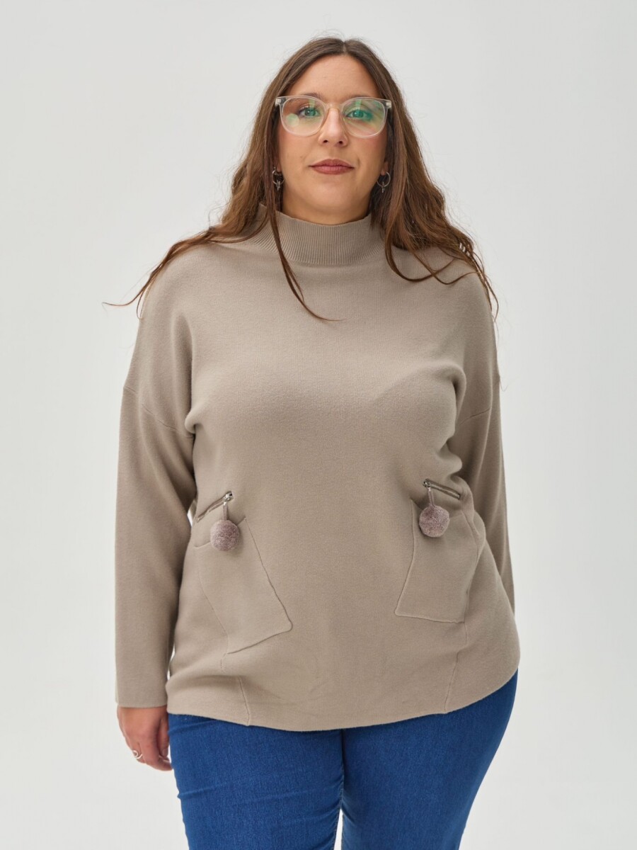 Buzo Pompón Beige