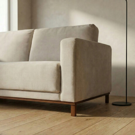 Sofá Barcelo - Tela Microfibra - 2 cuerpos Kruger 02-152 (Beige)