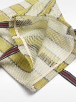 Bolso Shopper De Rejilla Con Rayas verde