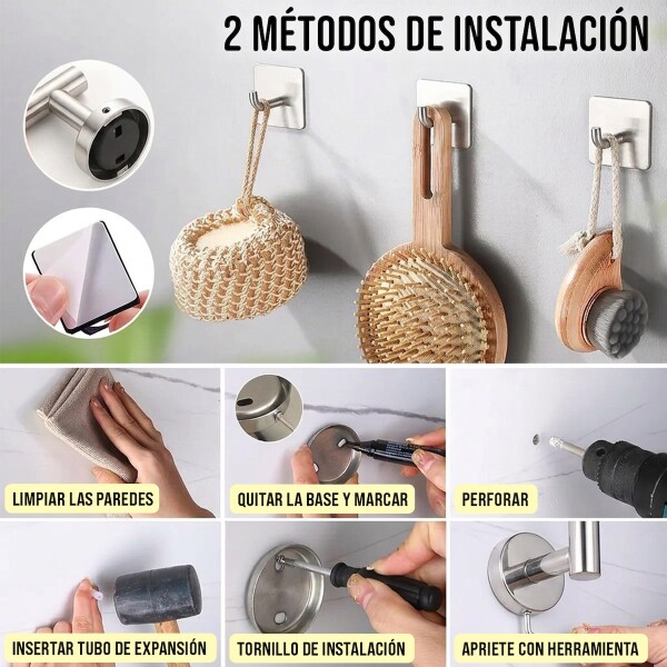 Set De Accesorios Para Baño Juego 10 Piezas Acero Inoxidable IMBACK Color Plateado Set De Accesorios Para Baño Juego 10 Piezas Acero Inoxidable IMBACK Color Plateado