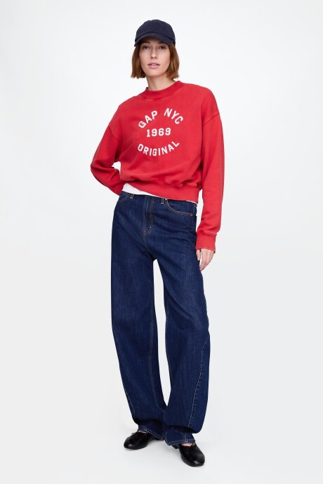 Buzo Deportivo Logo Gap Mujer Modern Red