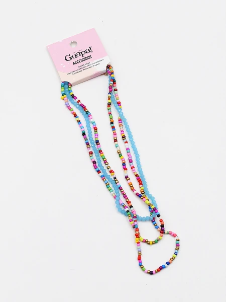 COLLAR COMBINADO MOSTACILLAS X 3 MULTICOLOR