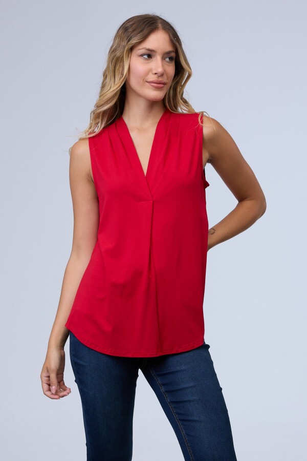 Musculosa Escote V ROJO