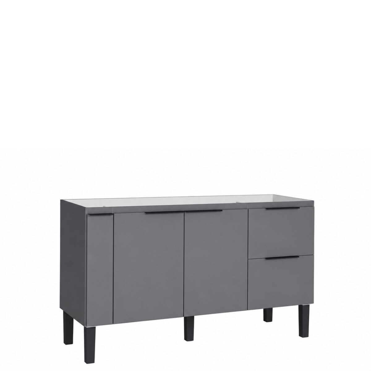 Mueble Bajo Mesada Cocina Cisne 150cm Gris Cozimax 