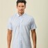 Camisa Manga Corta Celeste Cuadros