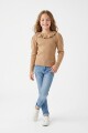 Sweater con volado TOSTADO