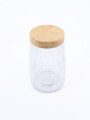 FRASCO CON TAPA DE MADERA CALGARY TRANSPARENTE