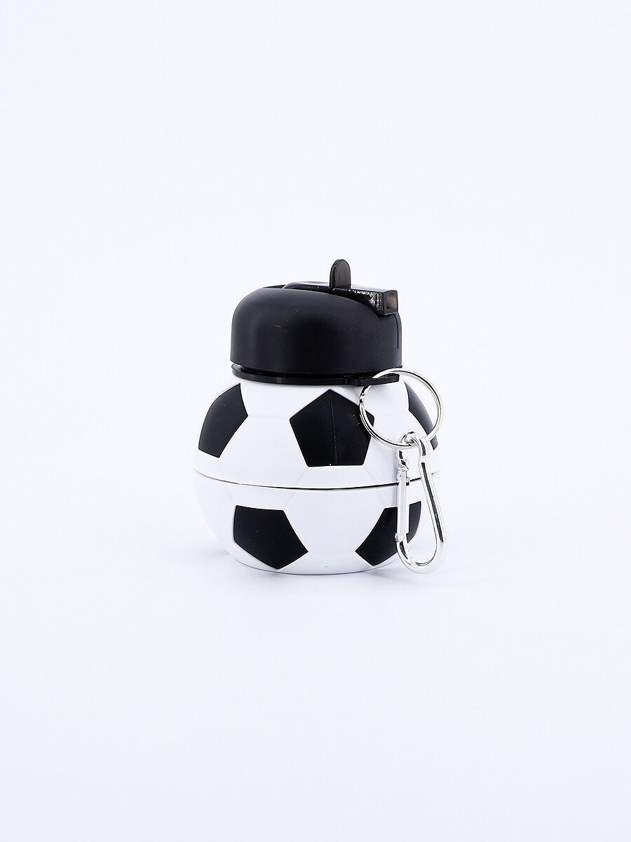 BOTELLA DE SILICONA PELOTA FUTBOL - BLANCO 