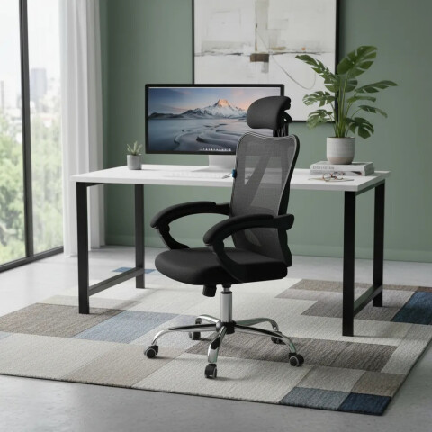 SILLA DE OFICINA CON TELA MESH NEGRO SIL120 SILLA DE OFICINA CON TELA MESH NEGRO SIL120