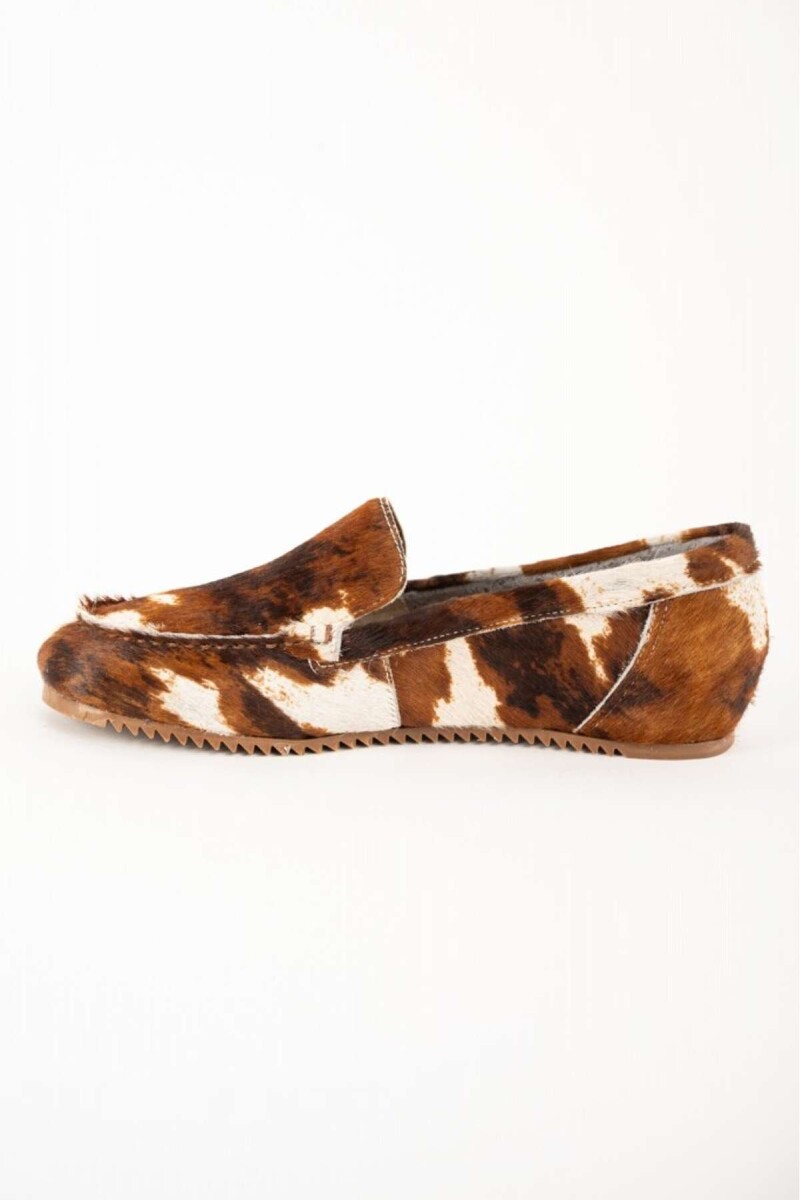 Mocasin Pelo Animal Print - Chocolate 