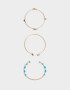Pulseras Rígidas Sets Piedra Pulseras Rígidas Set X3 Con Piedra - Dorado