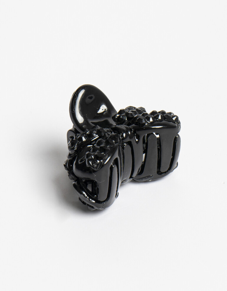 Broche Strass Mini Broche De Moño - Negro