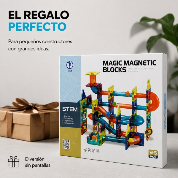 Juego de Construcción Magnético 96 Piezas Azul 1