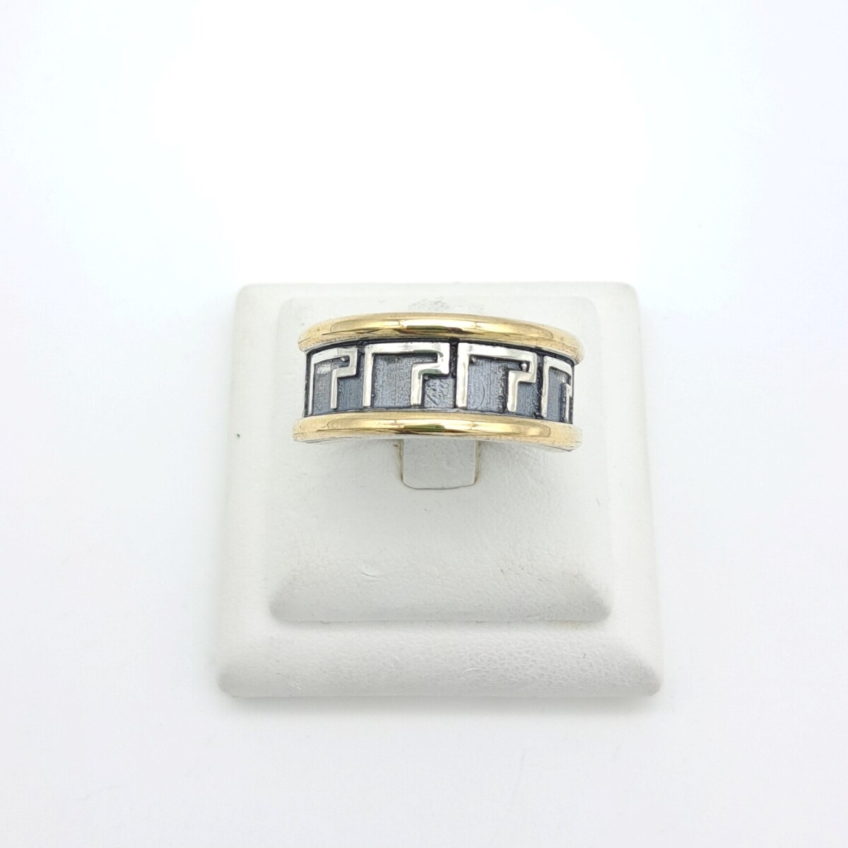 Anillo de plata 925 y double en oro 18 ktes, GUARDA GRIEGA. 