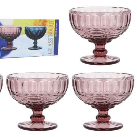 Set de copas para postre labradas Set de copas para postre labradas