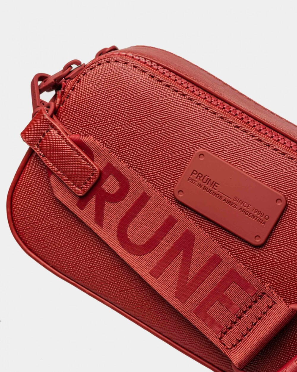 Bandolera Penny En Efecto Cuero Zaffiano Rojo