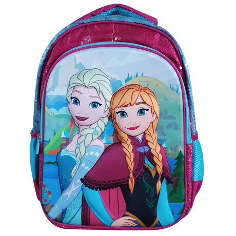 Mochila Escolar Frozen 40 cm 3D en Tafeta con brillo 001