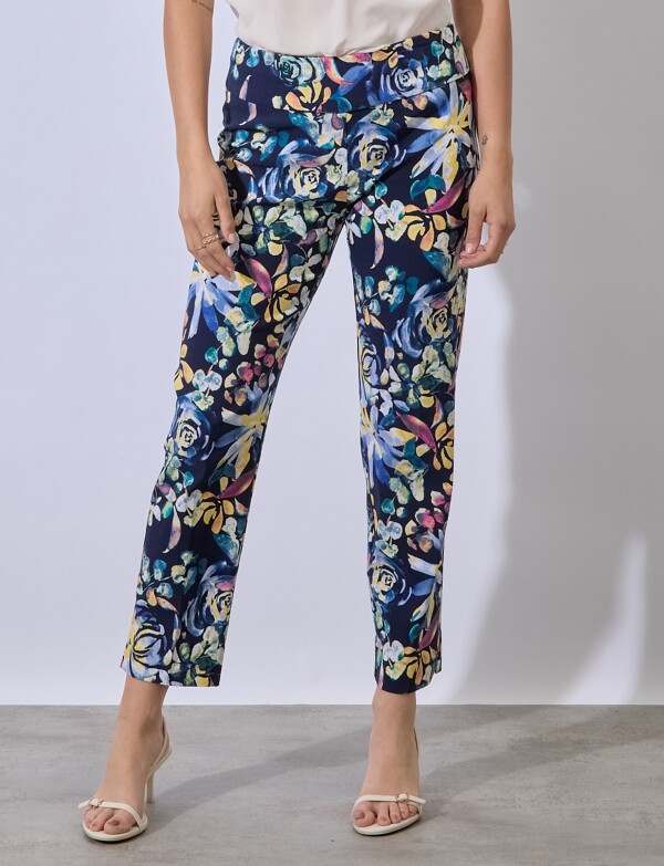 Pantalon Printed MULTI/AZUL