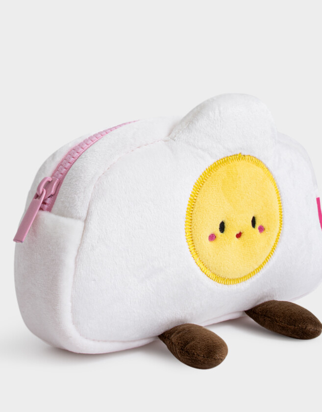 Cartucheras Peluche Cartuche Peluche Huevo Frito - Blanco