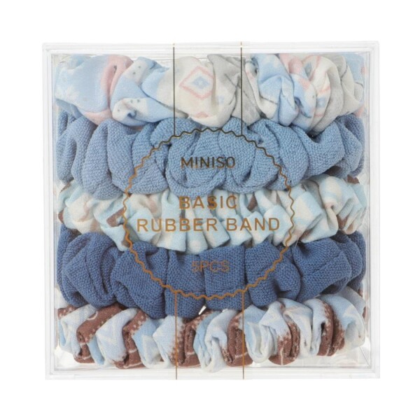 Goma de cabello 5pcs celeste