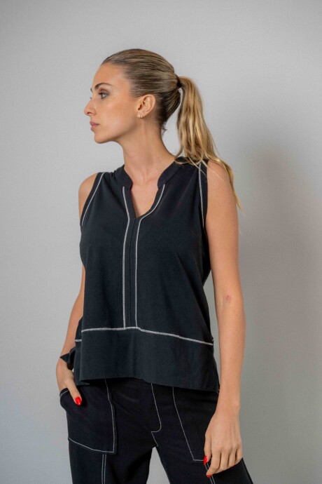 Musculosa Croacia Negro