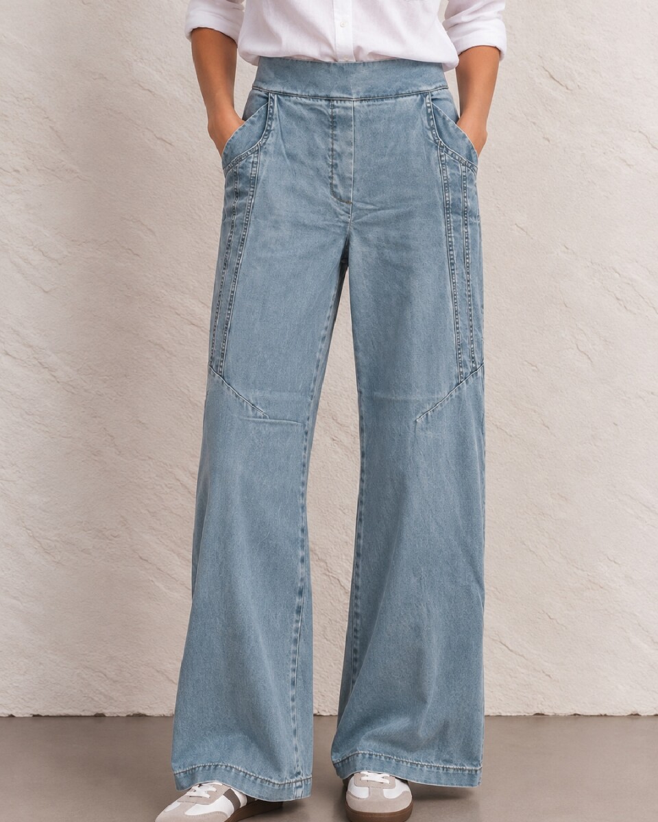 outlet - Pantalon Denim Celeste 
