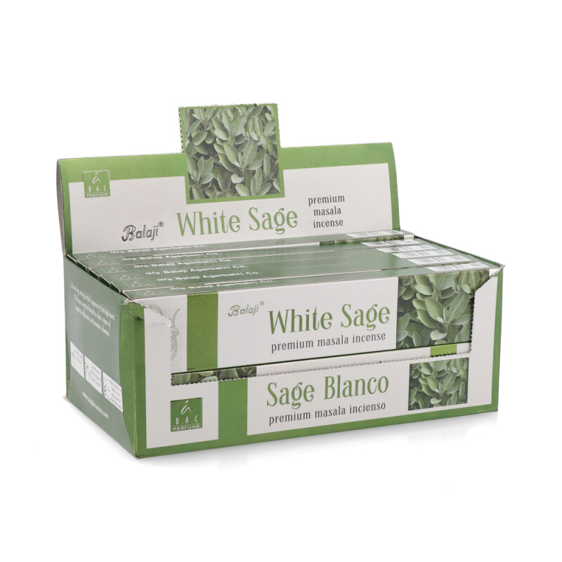 INCIENSO BALAJI CAJA DE MASALA 15GR X12 Salvia Blanca