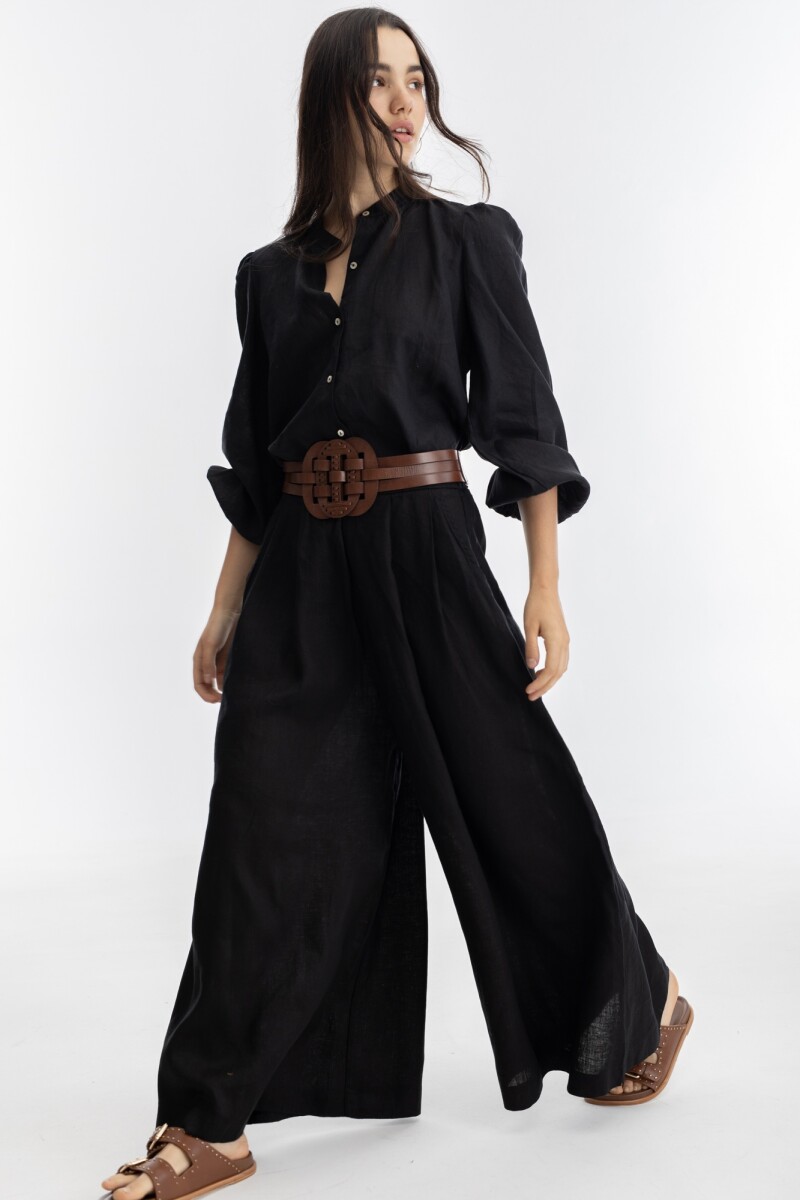 PANTALON SABI LINO METALIZADO Negro