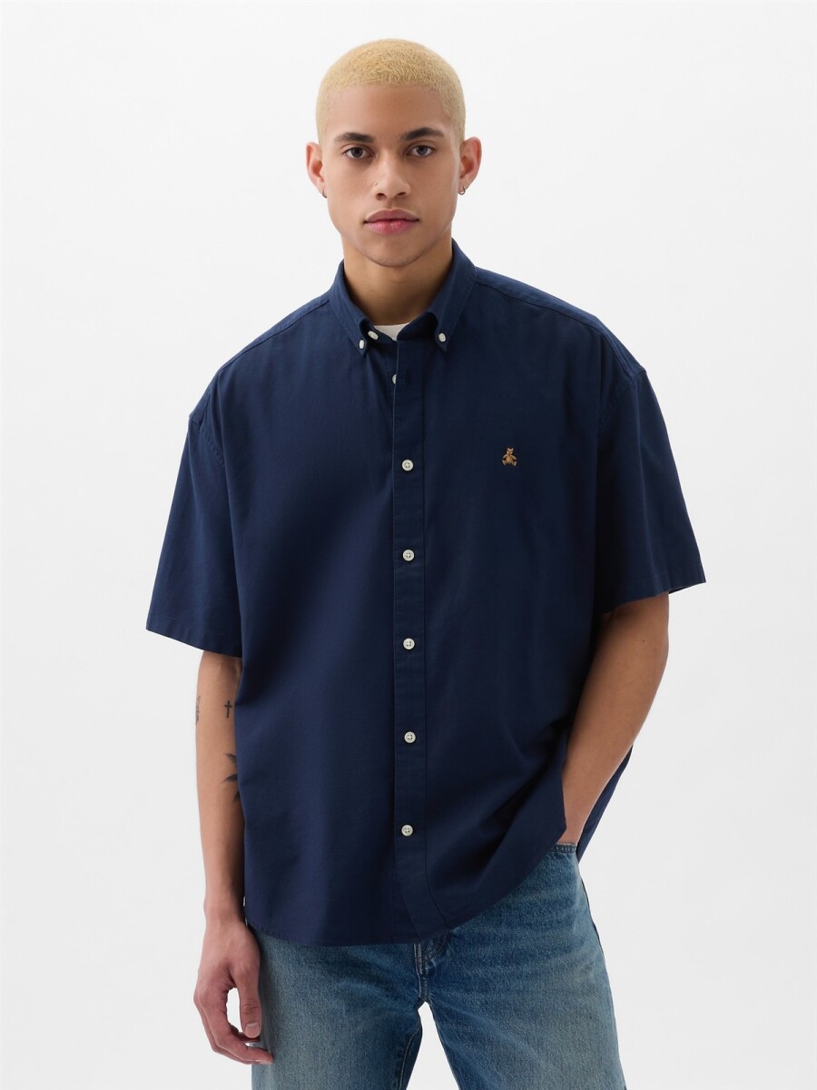 Camisa Manga Corta Oso Brannan Hombre - Tapestry Navy 