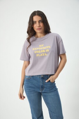 REMERA CROP MY FAVORITE LILA