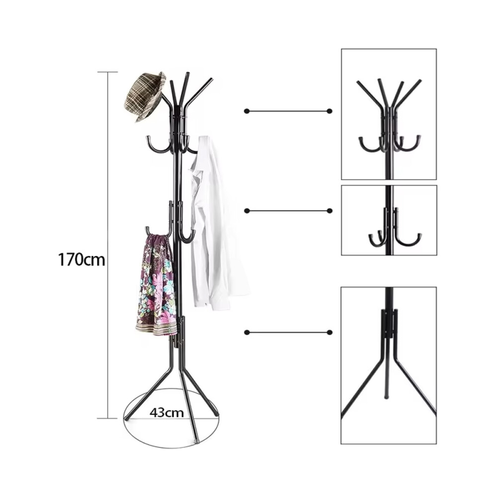 Perchero De Metal de 12 Ganchos 1.7mts Blanco