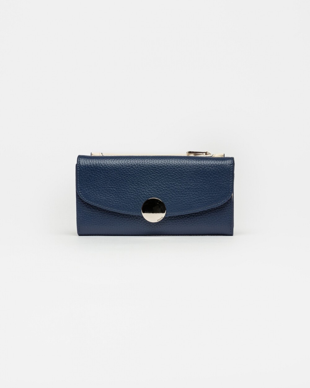 Billetera The Circle en cuero graneado Marine Blue
